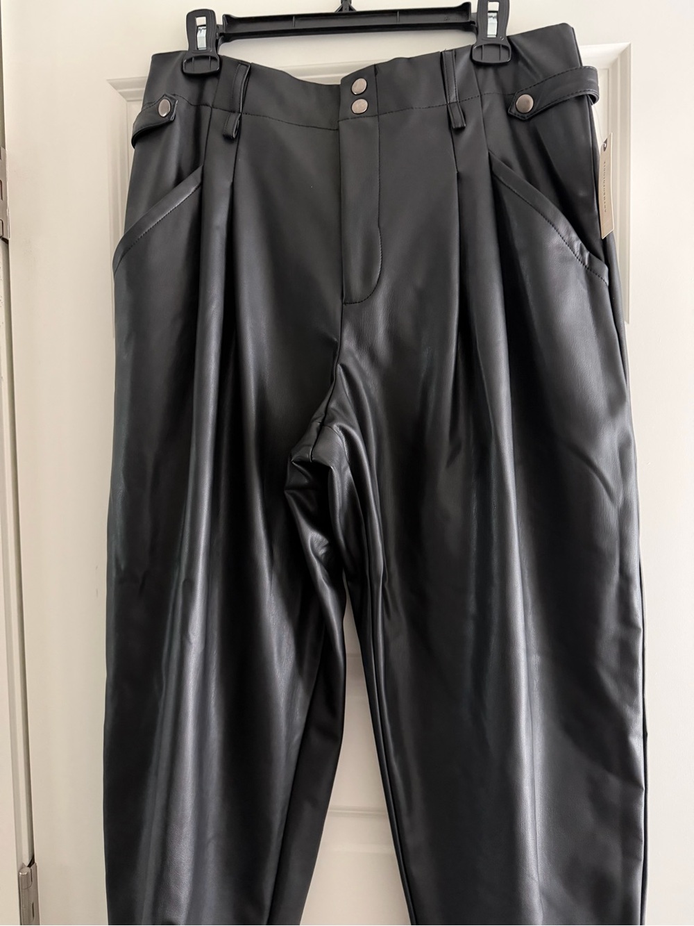 Black Faux Leather Pants